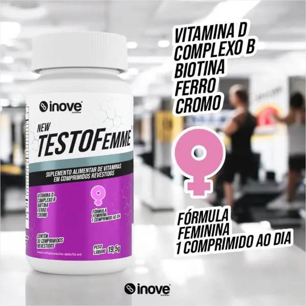 Suplemento MultiVitaminico NEW TestoFemme - 30 CPDs - INOVE