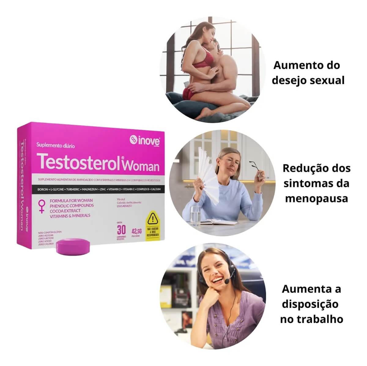 Testosterol Woman Suplemento MultiVitaminico - 30 CPDs - Inove Nutrition