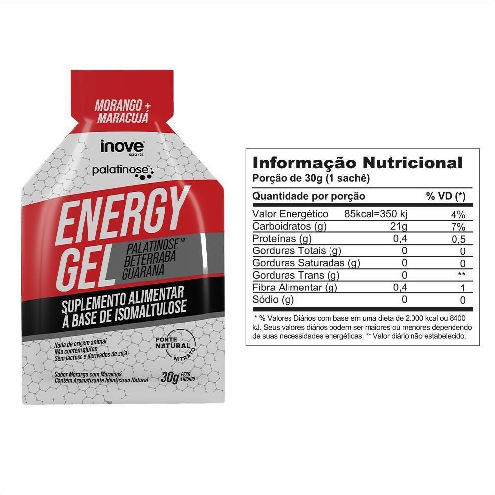 Gel Energético com Palatinose Carb Up - 30g - Morango e Maracujá - Inove Nutrition