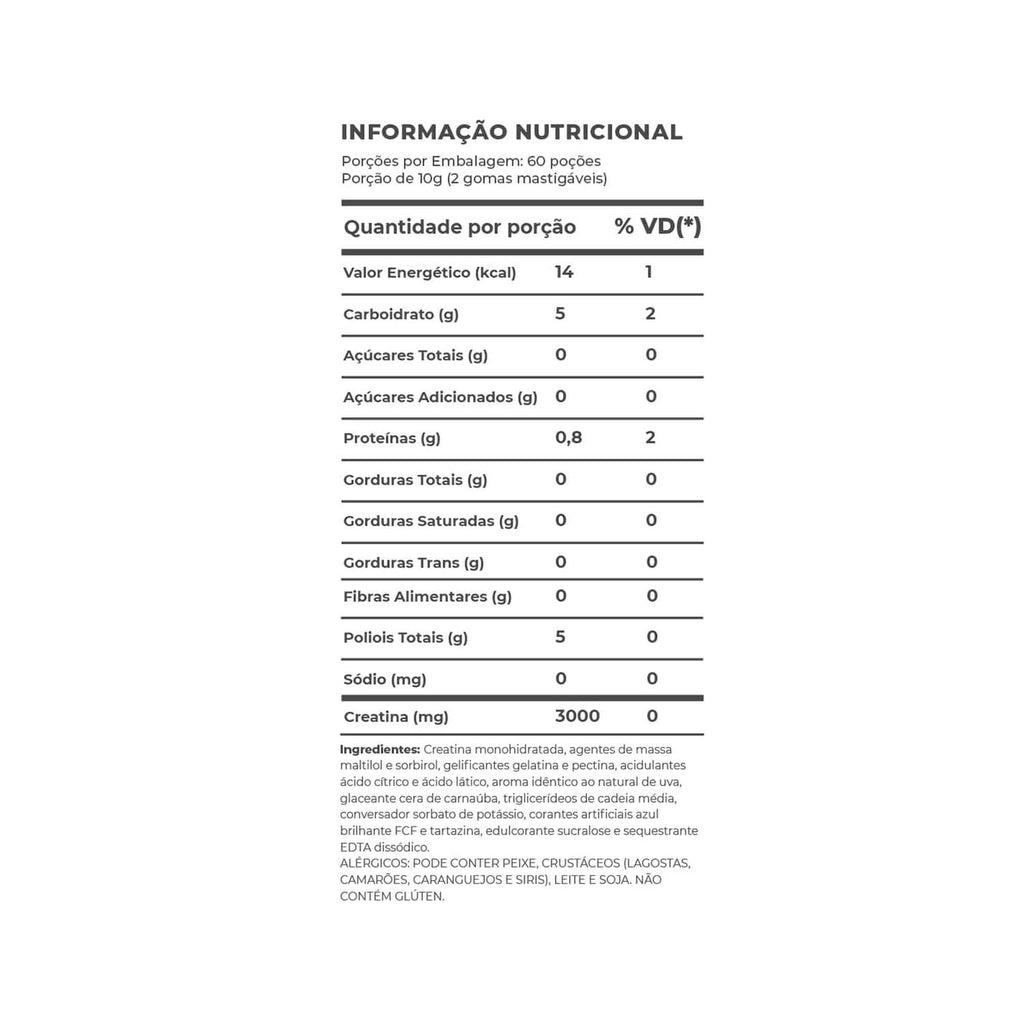 Creatina MonoHidratada em Gummy Suplemento CreaGummy - 60 Gomas - Laranja - IDNLABS