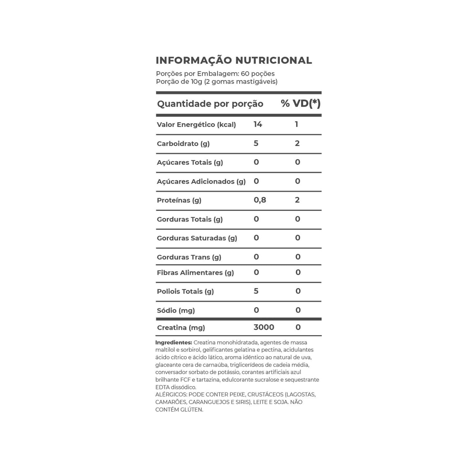 Creatina MonoHidratada em Gummy Suplemento CreaGummy - 60 Gomas - Laranja - IDNLABS