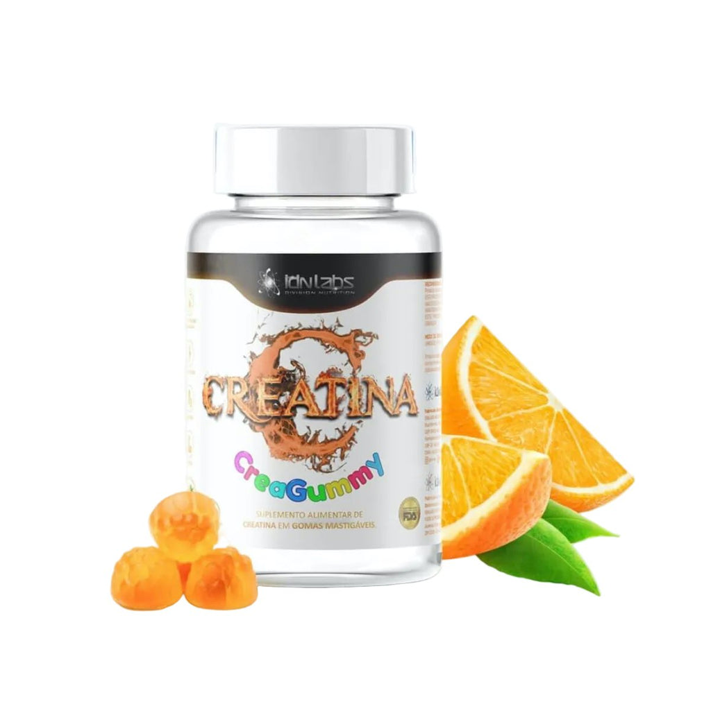 Creatina MonoHidratada em Gummy Suplemento CreaGummy - 60 Gomas - Laranja - IDNLABS