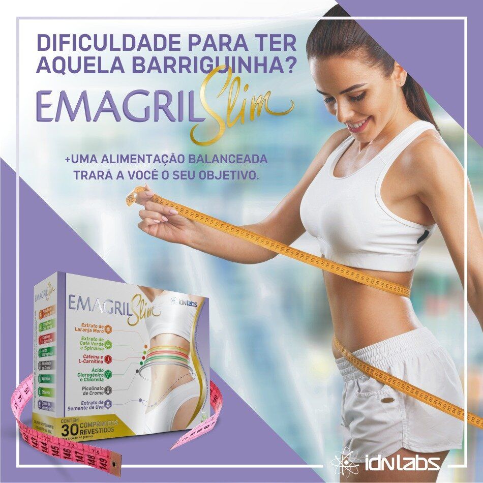 Suplemento Emagrecedor Redutor de Medidas Emagril Slim 30 CPDs - IdnLabs